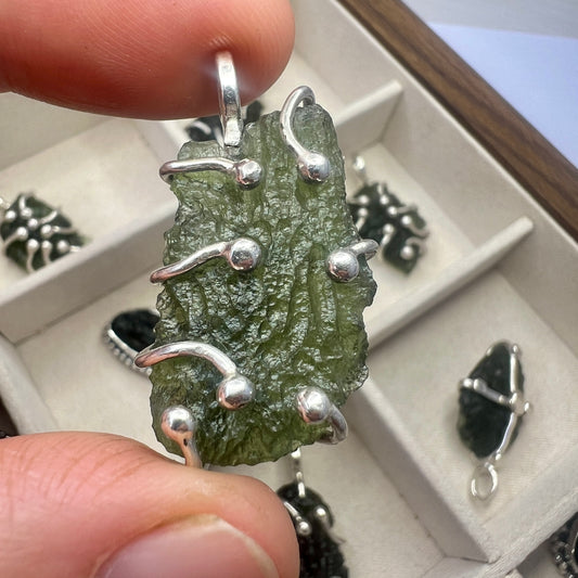 Moldavite Pendant — “Tentacles” Design. 4.39.