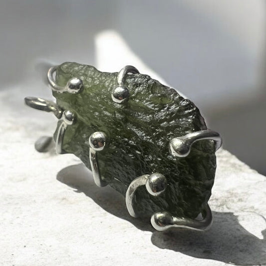 Moldavite Pendant — “Tentacles” Design. 4.39.