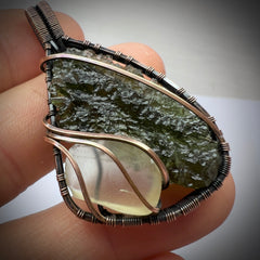 Moldavite & LDG Copper Pendant 4.38g