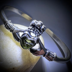 Moldavite Silver Bracelet