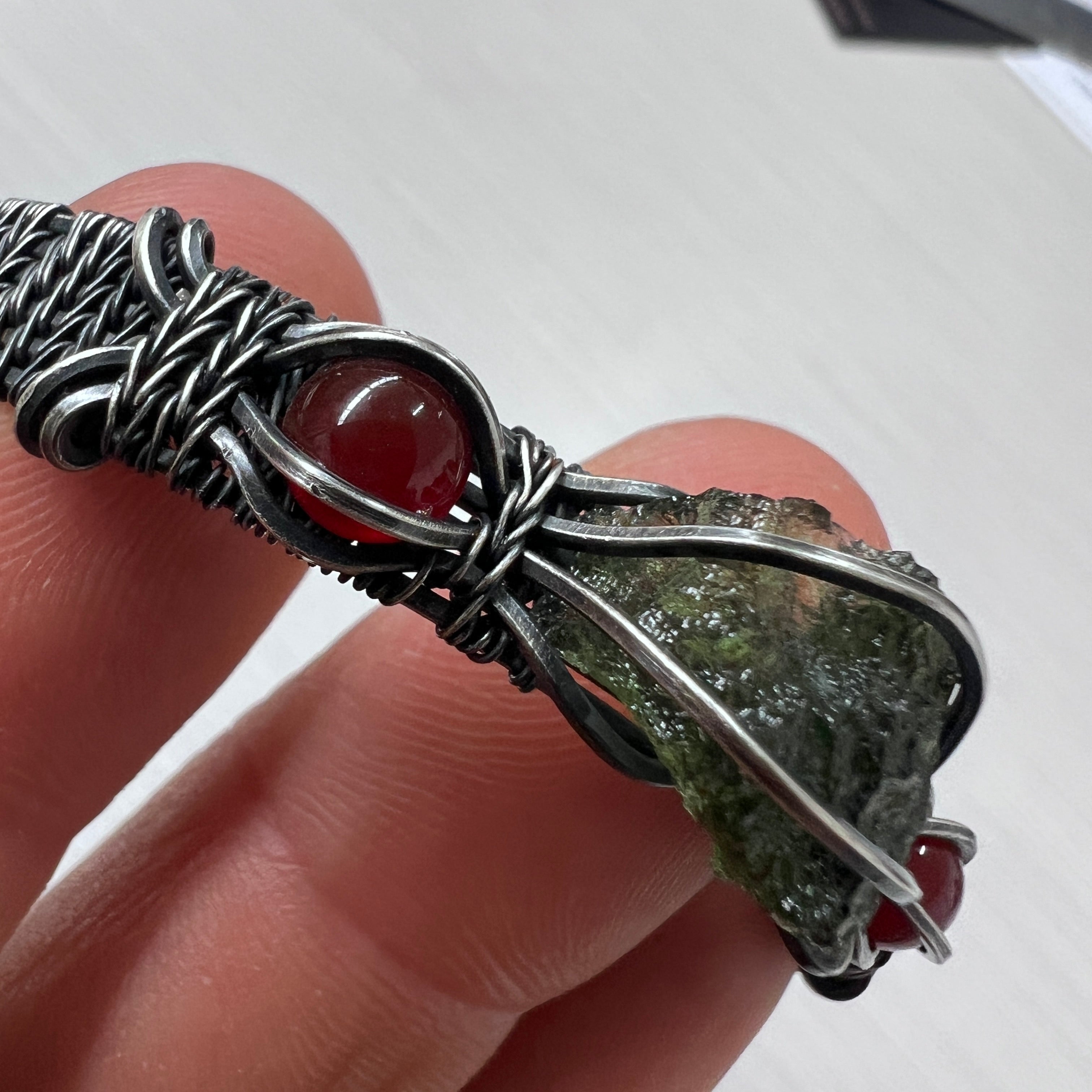 Moldavite Sterling Silver Bracelet
