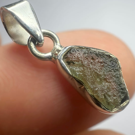 1.15g Bezel Set Moldavite/Silver Pendant