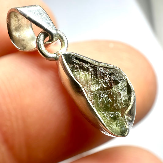 1.49g Bezel Set Moldavite/Silver Pendant