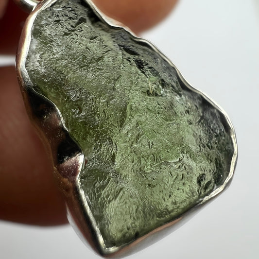3.54g Bezel Set Moldavite/Silver Pendant