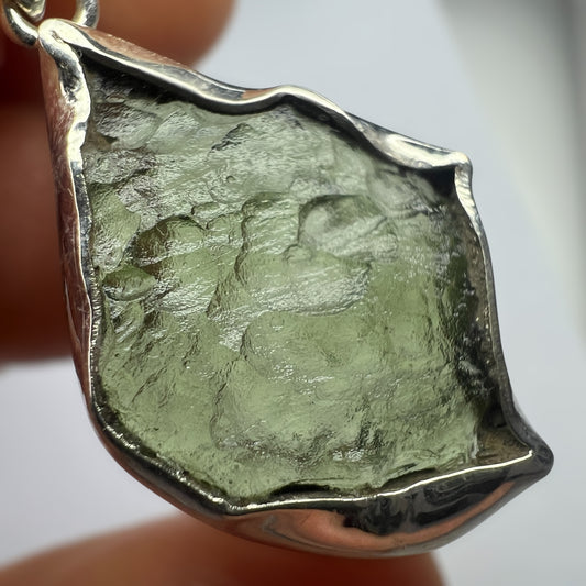 4.94g Bezel Set Moldavite/Silver Pendant
