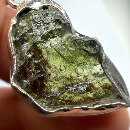 4.5g Bezel Set Moldavite/Silver Pendant