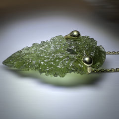 3.3g Moldavite Pendant in Solid 14K Gold