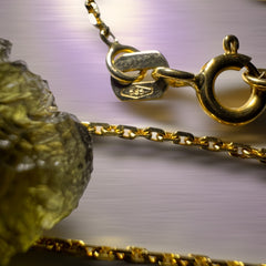 3.3g Moldavite Pendant in Solid 14K Gold
