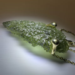 3.3g Moldavite Pendant in Solid 14K Gold