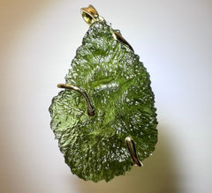 8.3g Moldavite Pendant in Solid 14K Gold