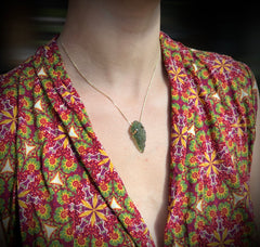 3.3g Moldavite Pendant in Solid 14K Gold