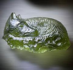 Exquisite Moldavite Fox Engraving 22ct.