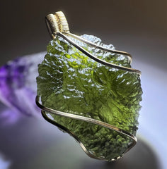 8.9g Moldavite & Gold Wrap Pendant 14k Gold Fill