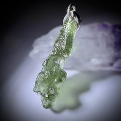 2.19g Moldavite Silver Pendant
