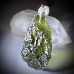 5.16g Moldavite Silver Pendant