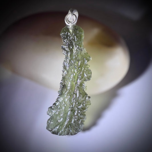 3.73g Moldavite Silver Pendant