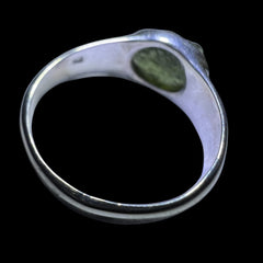 Moldavite Silver Ring (Size 11 - W)