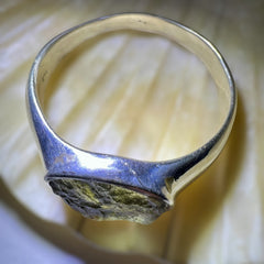 Moldavite Silver Ring (Size 11 - W)