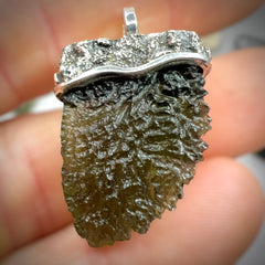 3.22g Moldavite Sterling Silver Pendant