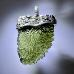 3.22g Moldavite Sterling Silver Pendant