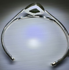 Elegant Moldavite Silver Bracelet