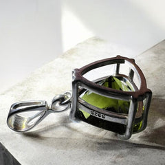 Faceted Triangle Cut Moldavite Silver Pendant, 5.96ct.