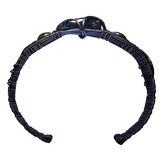 Moldavite Copper Bracelet with Sunstone Accents