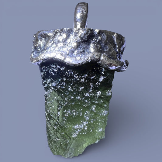 6.17g Moldavite Silver Pendant