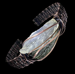 Moldavite & LDG Copper Bracelet.