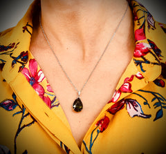 Exquisite Faceted "drop" Moldavite Pendant