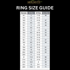 Celtic Thick Band Rectangular Silver Moldavite Ring - Size 9 (S)