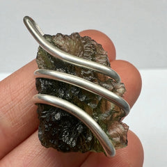 5.64g Moldavite Pendant in Sterling Silver