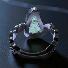 Trinity Moldavite Silver Ring – Size 8 (R)