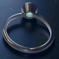 Dainty Sterling Silver Moldavite Ring – Size P (8)