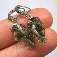 1.1g Soft Soldered Pewter Moldavite Earrings