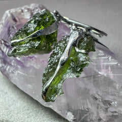 1.1g Soft Soldered Pewter Moldavite Earrings