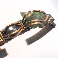 Moldavite Bracelet with Hematite Stones