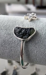 Star Moldavite Silver Bracelet