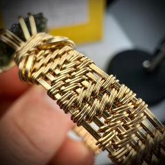 Gold Moldavite Bracelet