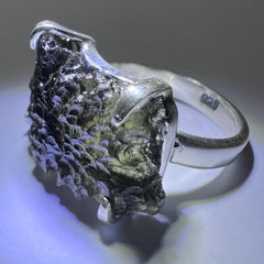Moldavite Silver Ring - Size 8.5