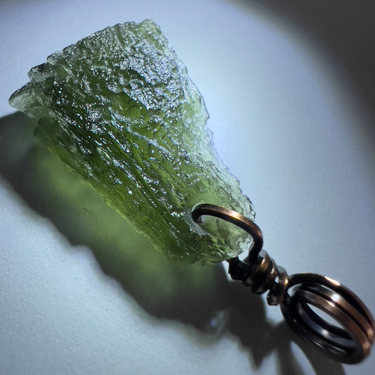 3.3g Moldavite Pendant - Copper Bale
