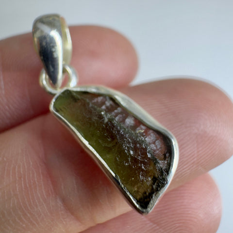Sterling Silver Moldavite Pendant | 1.95g | Chlum