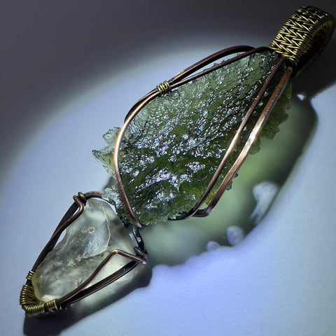 Moldavite & LDG Copper Pendant | 3.73g | Marouskovo Pole