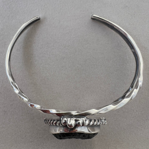 Imperial Moldavite Silver Bracelet