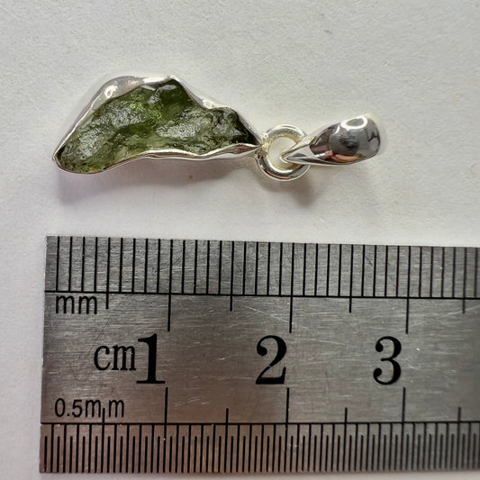 Sterling Silver Moldavite Pendant | 1.58g | Chlum