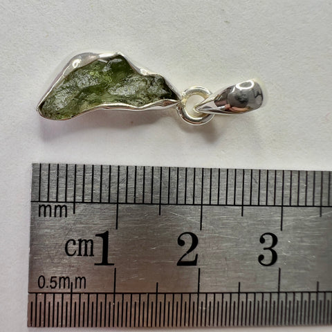 Sterling Silver Moldavite Pendant | 1.58g | Chlum