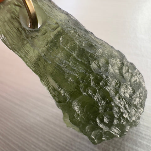 Moldavite Pendant – Gold Wrap
