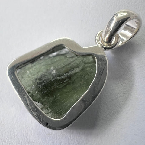 Sterling Silver Moldavite Pendant | 1.92g Total | Marouskovo Pole