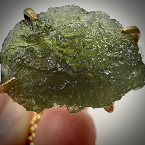 Gold Plated Moldavite Bracelet | 2.1g | Chlum