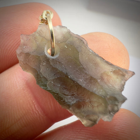 Moldavite Pendant – Gold Wrap